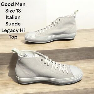 Good Man Size 13, White/Natural, Italian Suede Legacy Hi Top. @14